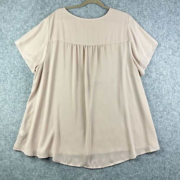 Torrid Blouse Top Women 3X Blush Georgette Career Office Hi Low Minimal Capsule* - Picture 6 of 15